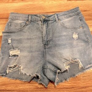 High Waisted Stretchy Denim Jean Shorts